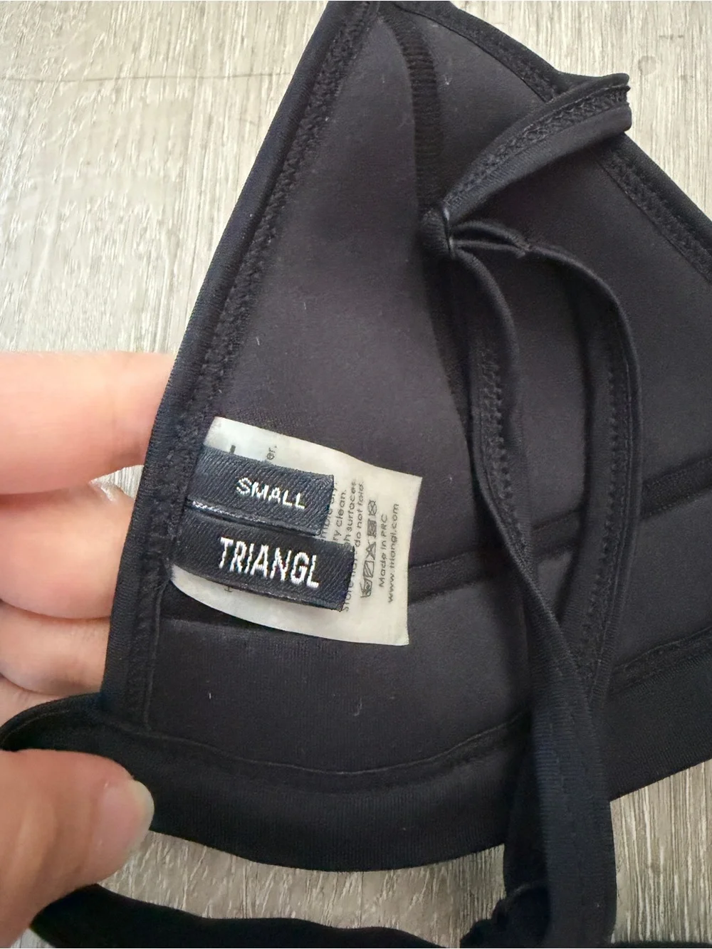 triangl swimwear Aqua Triangle Bikini Top with Black Trim Small